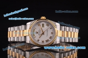 Rolex Day-Date Swiss ETA 2836 Automatic Two Tone Case with White Dial and Roman Markers