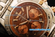 Breitling Chronomat B01 Chronograph Swiss Valjoux 7750 Automatic Movement Full Steel with Orange Dial and Stick Markers