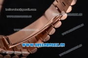 Rolex Day Date II Swiss ETA 2836 Automatic Rose Gold Case/Bracelet with Brown Dial and Stick Markers (BP)