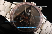 Tag Heuer Carrera Calibre 16 Swiss Valjoux 7750 Automatic Movement Full Steel with Chocolate Dial and Brown Bezel