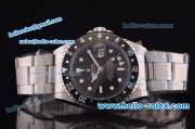 Rolex GMT Master Vintage Swiss ETA 2836 Automatic Full Steel With Black Bezel and Black Dial-White Punctate Markers