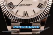 Rolex Day-Date Swiss ETA 2836 Automatic Steel Case with White Dial and Steel Bracelet - (BP)