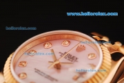 Rolex Datejust Automatic Movement Full Rose Gold with ETA Case and Pink MOP Dial