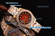 Rolex Day-Date Masterpiece Swiss ETA 2836 Automatic Two Tone Case with Coffee Dial and Diamond Bezel