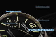 Panerai Luminor Marina Pam 104 Automatic Movement Steel Case with Black Dial and Green Markers