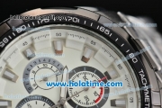 Ferrari Rattrapante Chrono Miyota OS10 Quartz Steel Case with PVD Bezel White Dial and Stick Markers