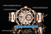 Cartier Calibre de Cartier Swiss ETA 2824 Automatic Rose Gold/Steel Case with White Dial and Black Roman Numeral Markers (ZF) Cartier Calibre de Cartier Swiss ETA 2824 Automatic Rose Gold/Steel Case with White Dial and Black Roman Numeral Markers (ZF)