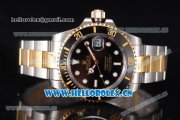 Rolex Submariner Miyota 8215 Automatic Two Tone Case/Bracelet with Black Dial and Dot Markers