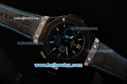 Hublot Big Bang Maradona Chronograph Swiss Valjoux 7750 Automatic Movement Ceramic Case and Bezel with Black Dial and Black Leather Strap-Limited Edition