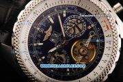 Breitling Bentley Tourbillon Movement Steel Case with Blue Dial and White Border - Honeycomb Bezel