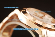 Rolex Day-Date Automatic Rose Gold Case with Diamond and White Dial-Rose Gold Strap