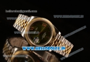 Rolex Datejust 37mm Swiss ETA 2836 Automatic Two Tone with Green Dial and Roman Diamonds Markers
