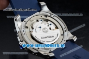 Cartier Calibre de Cartier Diver Swiss ETA 2824 Automatic Steel Case White Dial With Roman Numeral Markers Blue Rubber Strap