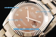 Rolex Datejust II Oyster Perpetual Automatic Movement Steel Case with Diamond Markers and Stainless Steel Strap
