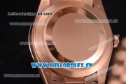 Rolex Day Date II Swiss ETA 2836 Automatic Rose Gold Case/Bracelet with Brown Dial and Stick Markers (BP)