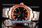 Omega Seamaster Planet Ocean Asia 2813 Automatic Full Steel with Black Dial Stick Markers and Orange Bezel - 7750 Coating (EF)