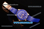 Rolex Yachtmaster 40/Yachtmaster II Asia 2813 Automatic Steel Case with Blue Dial and Blue Rubber Strap - White Markers