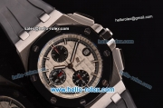 Audemars Piguet Royal Oak Offshore Chronograph Swiss Vljoux 7750-DD Automatic Steel Case with PVD Bezel White Dial and Stick Markers