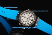 Hublot Big Bang Chronograph Swiss Quartz Movement PVD Case with Diamond Bezel and Blue Rubber Strap-Lady Model