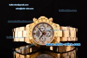 Rolex Daytona Swiss Valjoux 7750 Automatic Rose Gold Case/Strap with White Dial and Diamond Markers