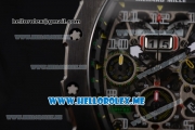 Richard Mille RM 011 Felipe Massa Flyback Swiss Valjoux 7750 Automatic PVD Case with Skeleton Dial and Black Rubber Strap Yellow Markers