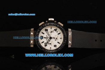 Hublot Big Bang Chronograph Swiss Quartz Movement PVD Case with White Dial and Black Rubber Strap-Lady Model