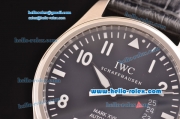 IWC Pilots Mark XVII Swiss ETA 2892 Automatic Steel Case with White Numeral Markers Black Dial and Black Leather Strap -1:1 Original