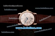 Cartier Ronde Solo Swiss ETA 2836 Automatic Rose Gold Case with Brown Leather Strap White Dial and Diamond Markers