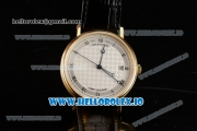 Breguet Classique Japanese Miyota 9015 Automatic Movement Yellow Gold White Dial and Roman Numeral Markers Leather Strap (FF)