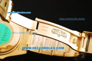 Rolex Submariner Swiss ETA 2836 Automatic Movement Gold Case and Strap with Blue Bezel and White Markers 43mm