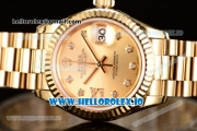Rolex Datejust Swiss ETA 2671 Automatic Yellow Gold Case with Diamonds Markers Yellow Gold Dial and Yellow Gold Bracelet (BP)
