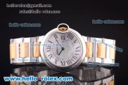 Cartier Ballon Bleu De Cartier Swiss ETA Quartz Steel Case with White MOP Dial and Two Tone Strap-Roman Markers Cartier Ballon Bleu De Cartier Swiss ETA Quartz Steel Case with White MOP Dial and Two Tone Strap-Roman Markers