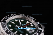 Rolex GMT-Master II Oyster Perpetual Automatic Green Dial with Black Bezel and White Round Bearl Marking-Red Minute Pointer and Small Calendar