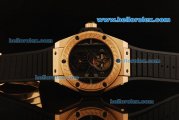 Hublot King Power Tourbillon Automatic Movement Rose Gold Case with Black Dial and Rubber Strap