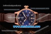 IWC Big Pilot’s Watch Edition "Le Petit Prince" Clone IWC 52010 Automatic Rose Gold Case with Blue Dial Arabic Number Markers and Brown Leather Strap (ZF)