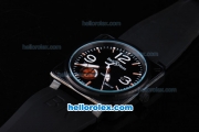 Bell & Ross BR 01-97 Automatic Movement with Black Dial and PVD Black Case-Black Rubber Strap