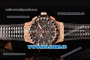 Hublot Big Bang Aero Bang Chrono Miyota Quartz Rose Gold/Diamonds Case with Black Skeleton Dial Stick Markers and Black Ceramic Bezel