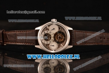 Zenith Chronomaster El Primero Tourbillon Manual Winding Steel Case with Skeleton Dial and Brown Leather Strap