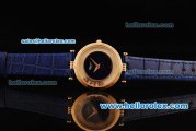 Chopard Happy Sport Swiss Quartz Movement Rose Gold Case with Blue Dial and Blue Leather Strap