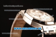 Audemars Piguet Royal Oak 41mm White Dial Automatic Clone Ap 3120 Movement Black Leather 15400ST.OO.1220ST.02 JH