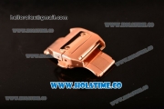 Cartier Santos 100 Large Rose Gold Case with White Dial Brown Leather Strap and Black Roman Numeral Markers