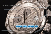 Audemars Piguet Royal Oak Offshore Chrono Swiss Valjoux 7750 Automatic Steel/Diamonds Case with White Markers and Diamonds Bezel(NOOB)