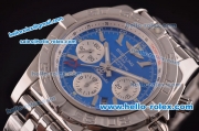 Breitling Chronomat B01 GMT Swiss Valjoux 7750 Automatic Steel Case/Strap with Blue Dial