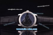 BlancPain Moonphase ST25 Automatic Steel Case with Black Dial and Black Leather Strap