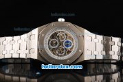 Audemars Piguet Royal Oak Automatic Movement White Skeleton Dial with Silver Case and SS Strap