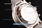 IWC Portuguese Chrono Japanese Miyota OS10 Quartz Stainless Steel Case Numeral Markers with Stainless Steel Strap and Black Dial