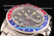 Rolex GMT-Master Vintage Asia 2813 Automatic Full Steel with Blue/Red Bezel and Black Dial