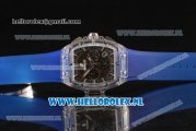 Hublot MP-06 Senna Chrono OS20 Quartz Rubber Case with Skeleton Dial and Blue Rubber Strap