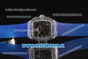 Hublot MP-06 Senna Chrono OS20 Quartz Rubber Case with Skeleton Dial and Blue Rubber Strap