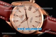 Omega Aqua Terra 150 M Co-Axial Clone Omega 8501 Automatic Rose Gold Case with White Dial and Stick Markers (EF)